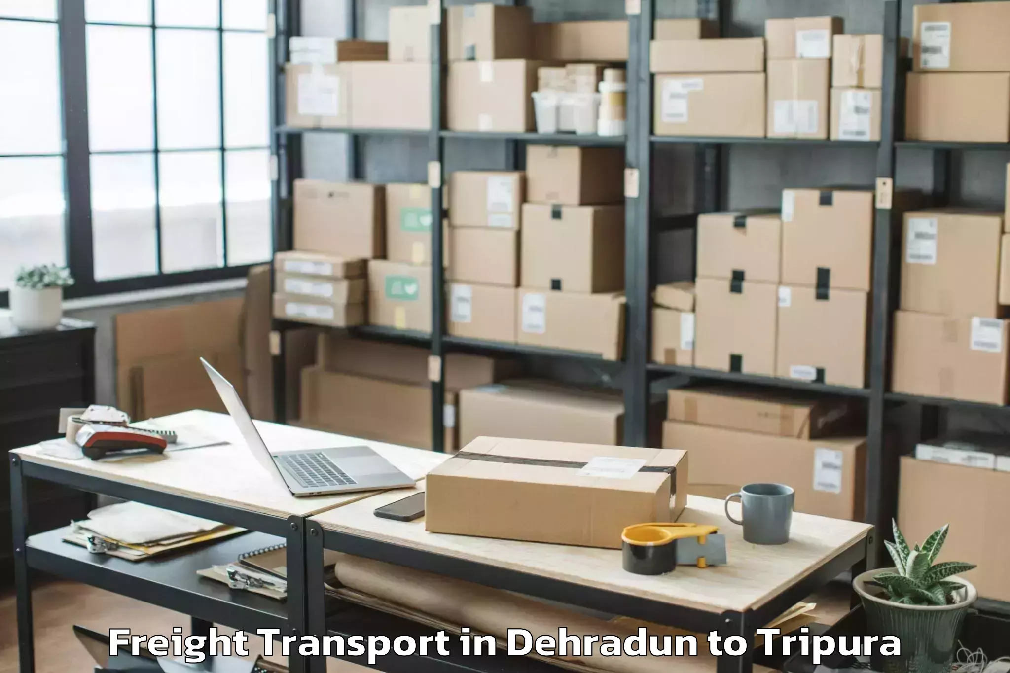 Reliable Dehradun to Santirbazar Freight Transport